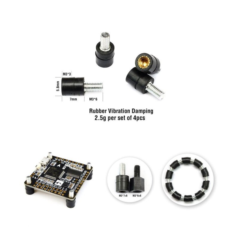 Matek Rubber Vibration Damping M3x4 Standoff (4pcs) Unmanned Tech UK