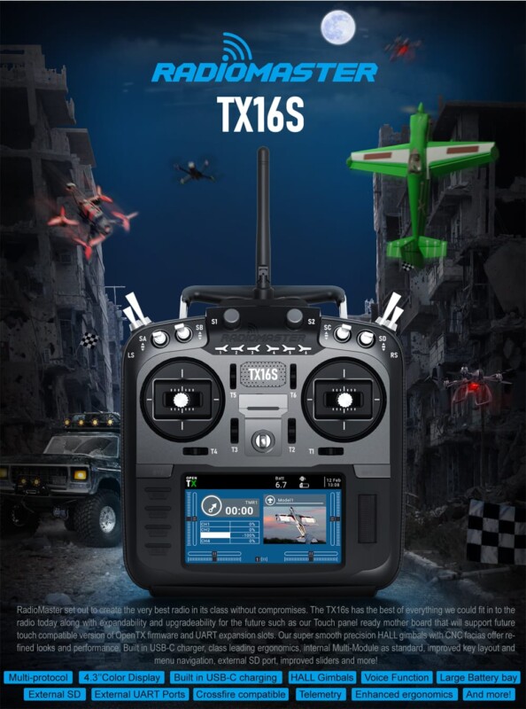 Radiomaster TX16S OpenTX Multiprotocol Radio Transmitter Unmanned